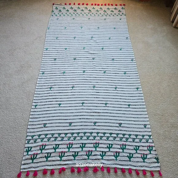 Anthropologie x Seen/Worn/Kept Cotton Cactus Scarf Embroidered - Picture 11 of 14